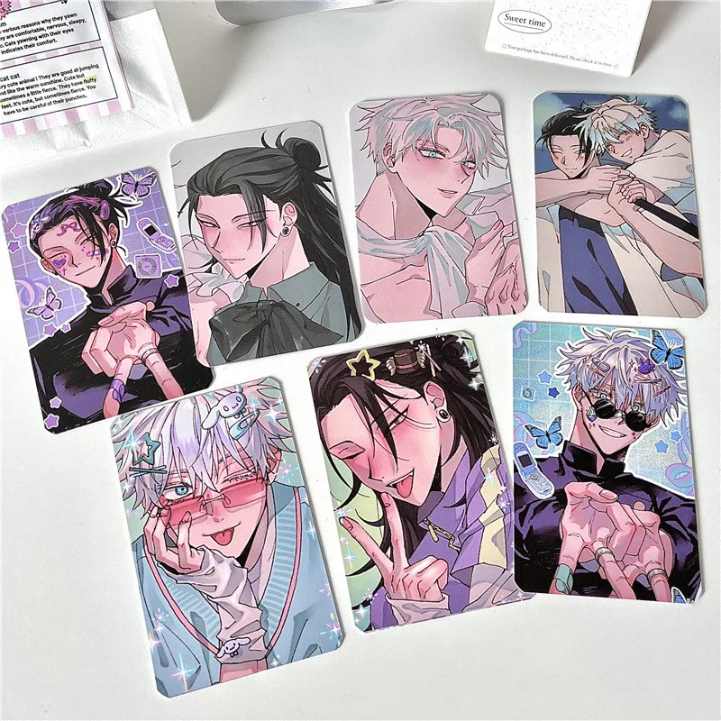 JJK Anime Goods 3 Inches Card Bookmark Gojo Satoru Geto Suguru Y2K Series Book Clip Cards Collection Pagination Mark Friend Gift