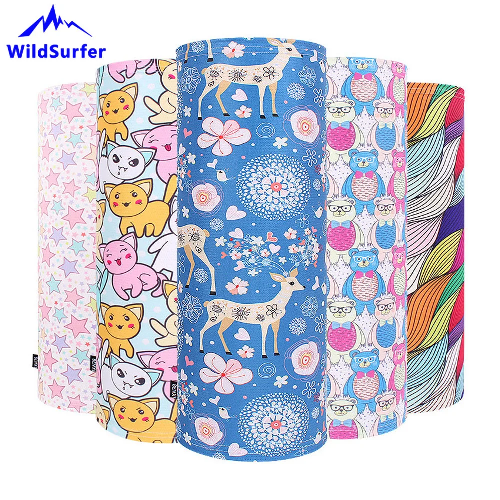 

Scarves Children Cartoon Cycling Face Mask hood Ski Bandana headband Anti-UV Bike Ski Half Face Mask Breathable Seamless Scarf