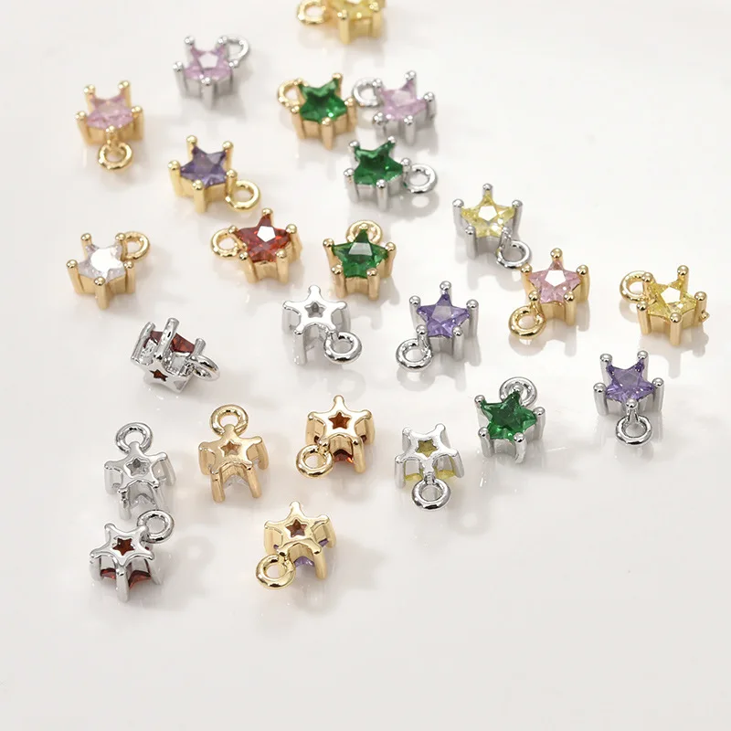 20pcs/lot   size 7.3*5.3mm star pendant alloy cute Charm DIY accessories of necklace bracelet headdress handmade fitting