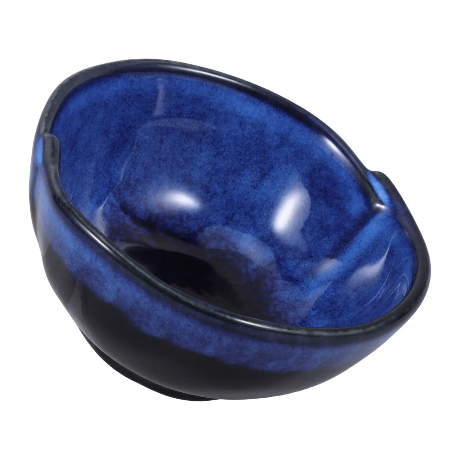 Rustic Blue Irregular Ceramic Decorative Bowl 350Ml for Entryway Table Candy Dish Jewelry Trinket Holder Fruit Container Home