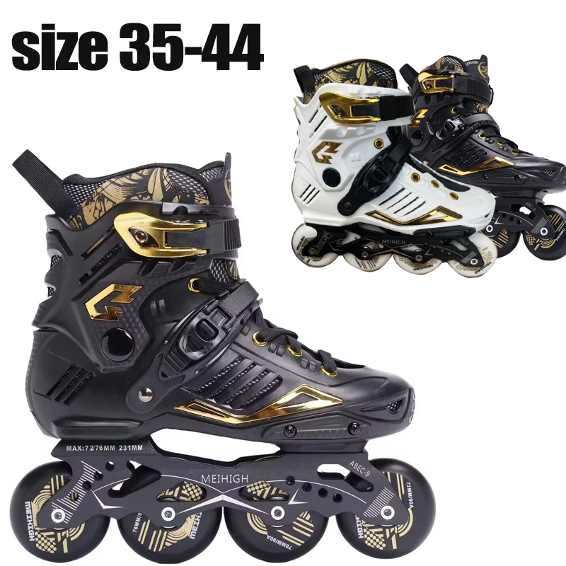 Professional Inline Roller Skate Shoes With 4 Wheels Skates Adult Men Women Outdoor Racing Speed Skating Sneakers Size 35 36 44