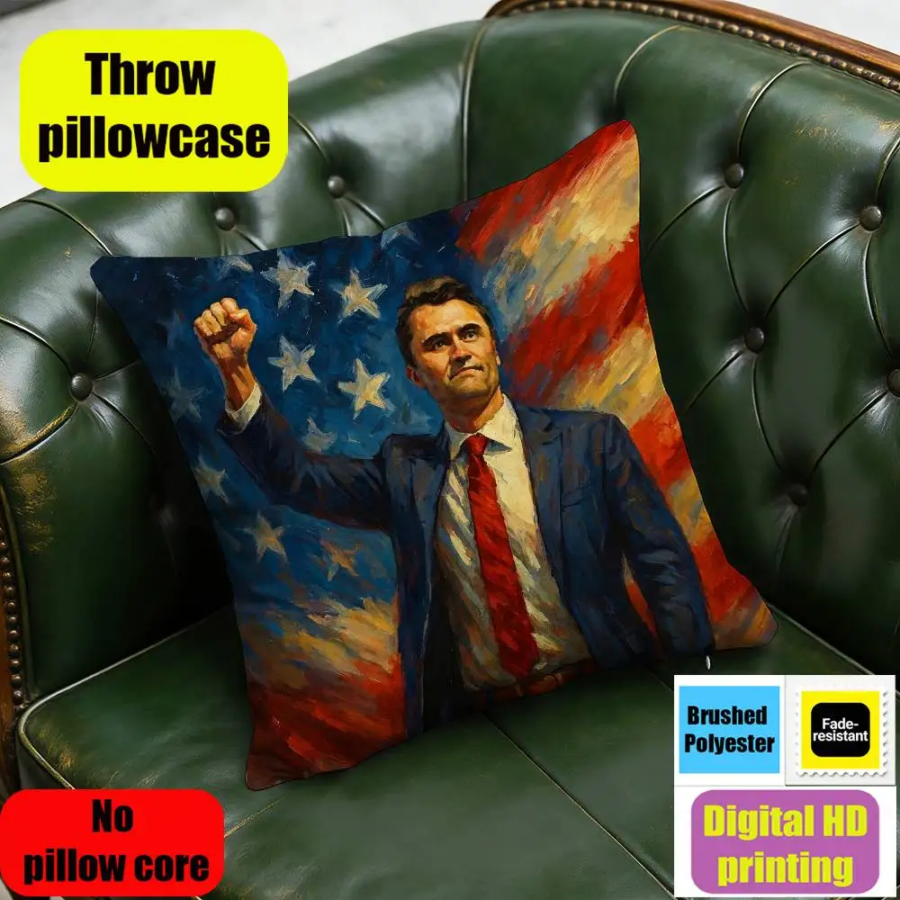 50cm 45cm DIY Square Pillowcase Square Office Cushion Cover For Rip Charlie Kirk Throw Pillow Case