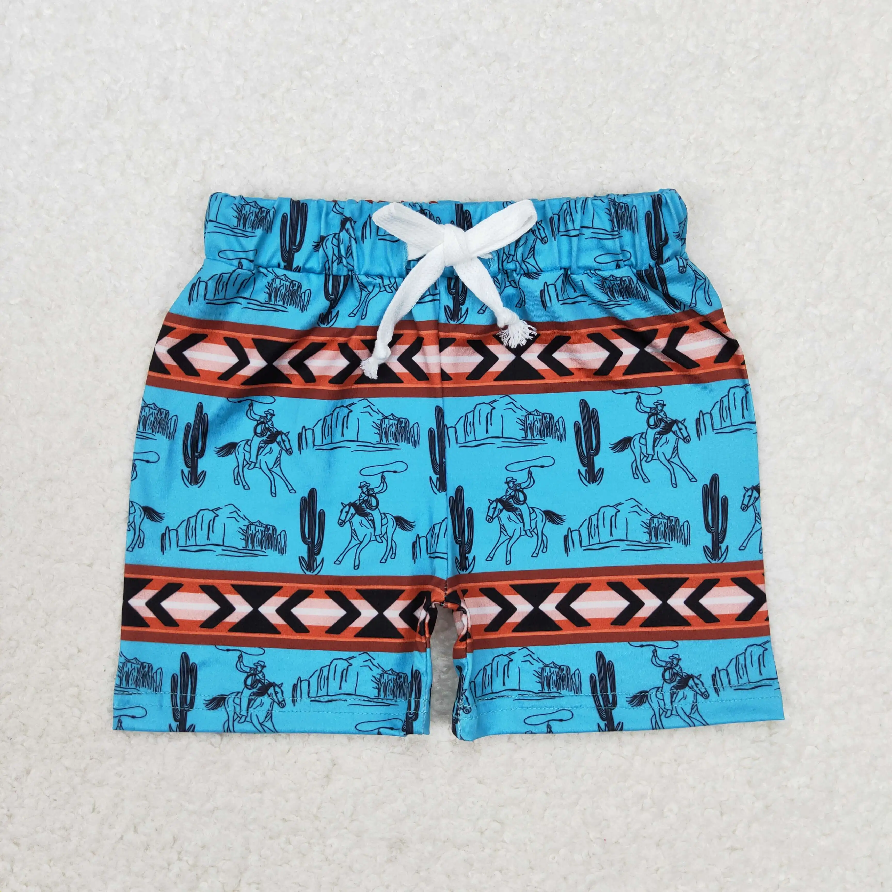 

SS0207 Kids Summer Clothes Western Print Cowboy Baby Boys Shorts Toddler Boutique Clothes