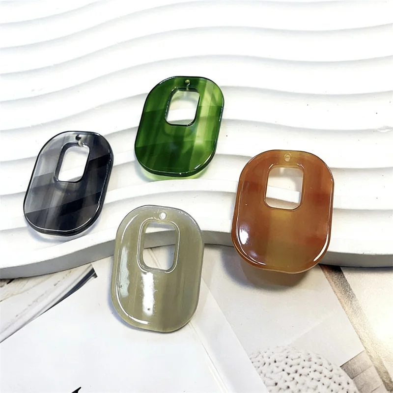 新スタイル-40-ピース-ロットカラーパターンプリント幾何学長方形形状アクリルビーズ-diy-ジュエリー衣服ヘアアクセサリー