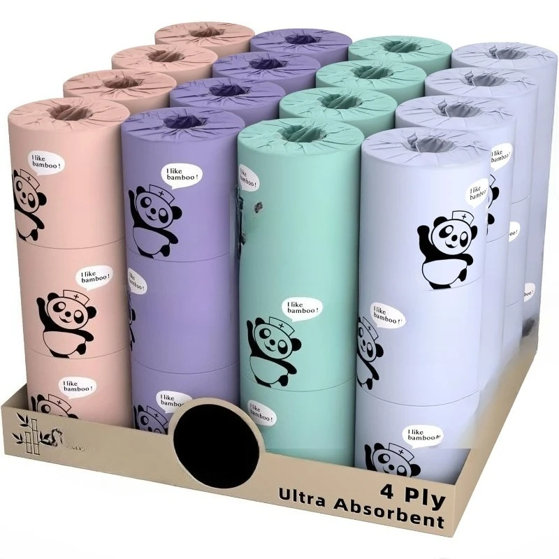 

100% Unbleached Bamboo Toilet Paper, 4-ply 48 Rolls, Organic Natural Plant Toilet Paper Non Toxic, PFA Free, No Chemical