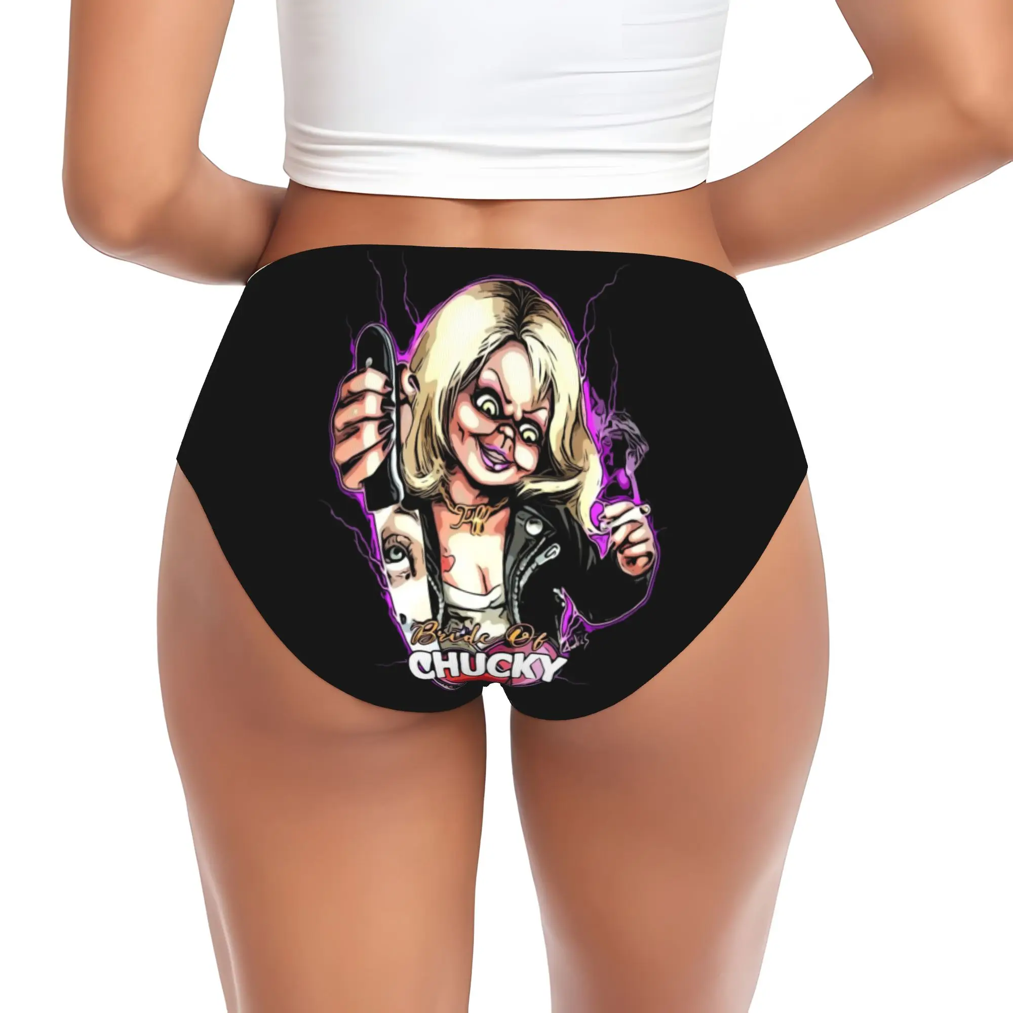 Custom Womens Bride of Chucky Child's Play Doll Panties Comfort Halloween Horror Briefs Underwear