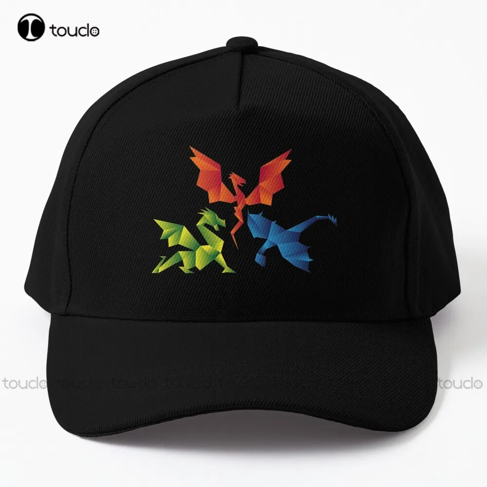 Scp-1762 Where The Dragons Went Origami Style Dragons Baseball Cap Mens Trucker Hats Outdoor Simple Vintag Visor Casual Caps Art