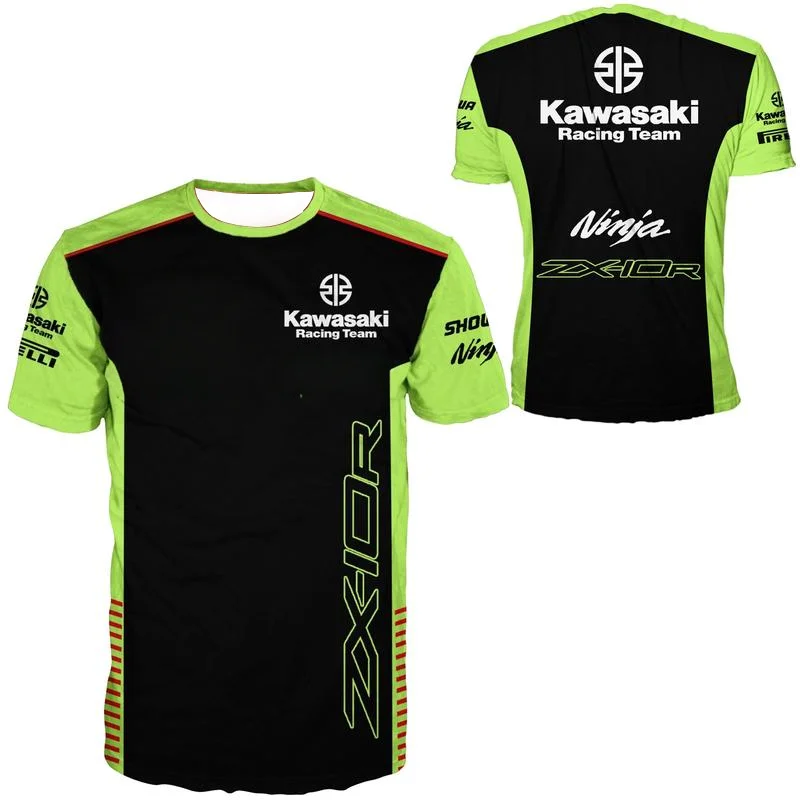

New T Shirt Kawasaki Motorcycle Racing Team Extreme Outdoor Sports Short Sleeve Summer Quick Drying Men Cool T-shirts Clothing