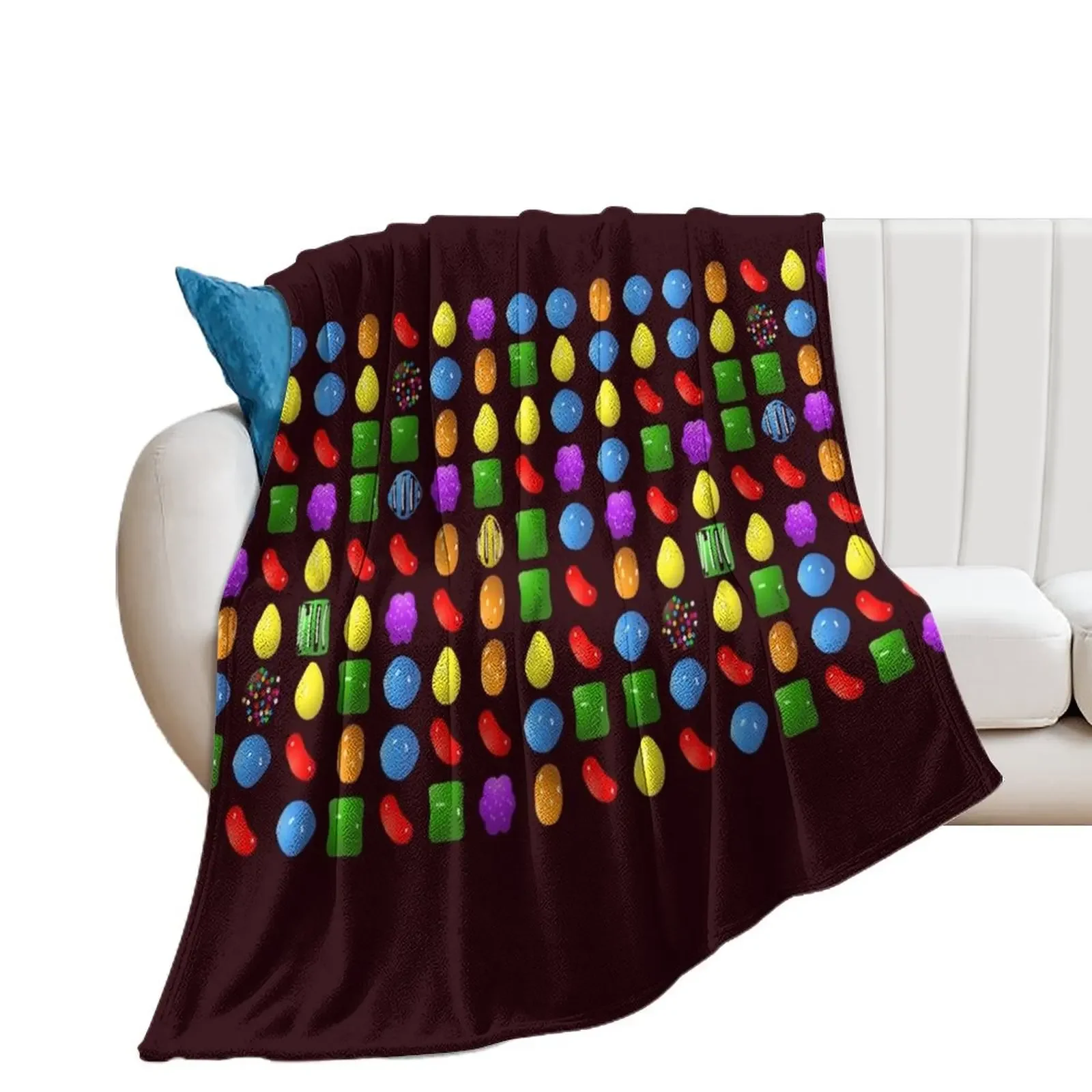 new candy crush saga Throw Blanket Furry Bed linens Beach Blankets