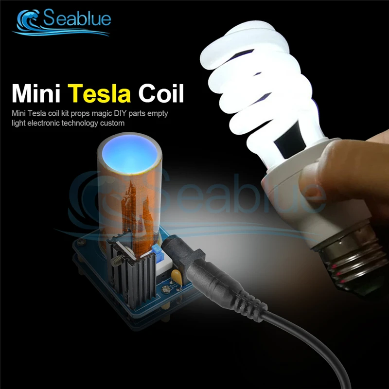 BD243 Mini Tesla Coil Kit Magic Props DIY Parts Empty Lights Technology Diy Electronics BD243C DIY Mini Tesla Coil Module