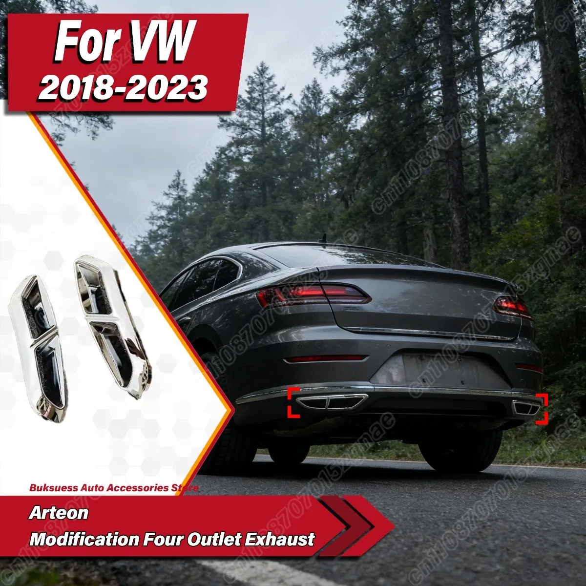 

Для VW Volkswagen Arteon 2018-2023: Комплект для модификации автомобиля, декоративные накладки на воздуховоды с четырьмя выходами, ABS, обвес