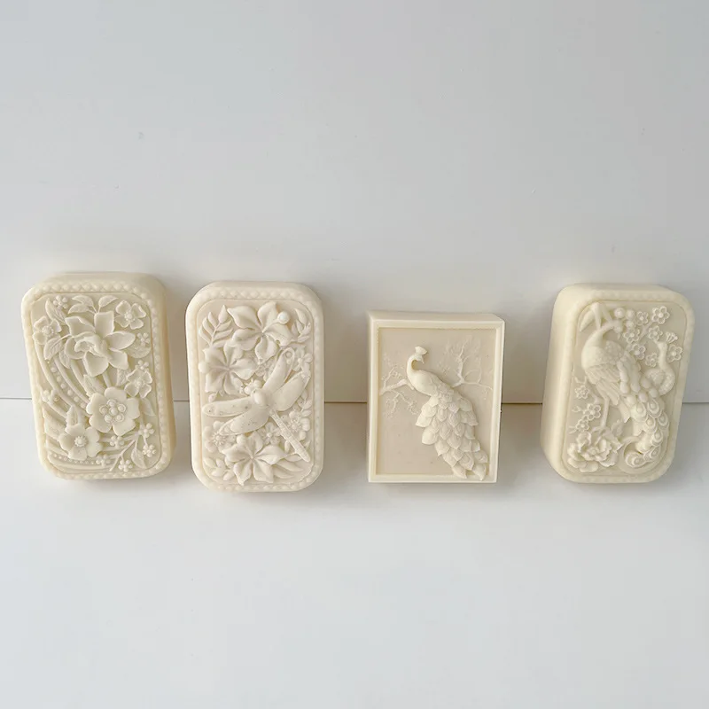 Relief flower soap silicone mold DIY handmade soap diffuser stone plaster pendant drops glue mold