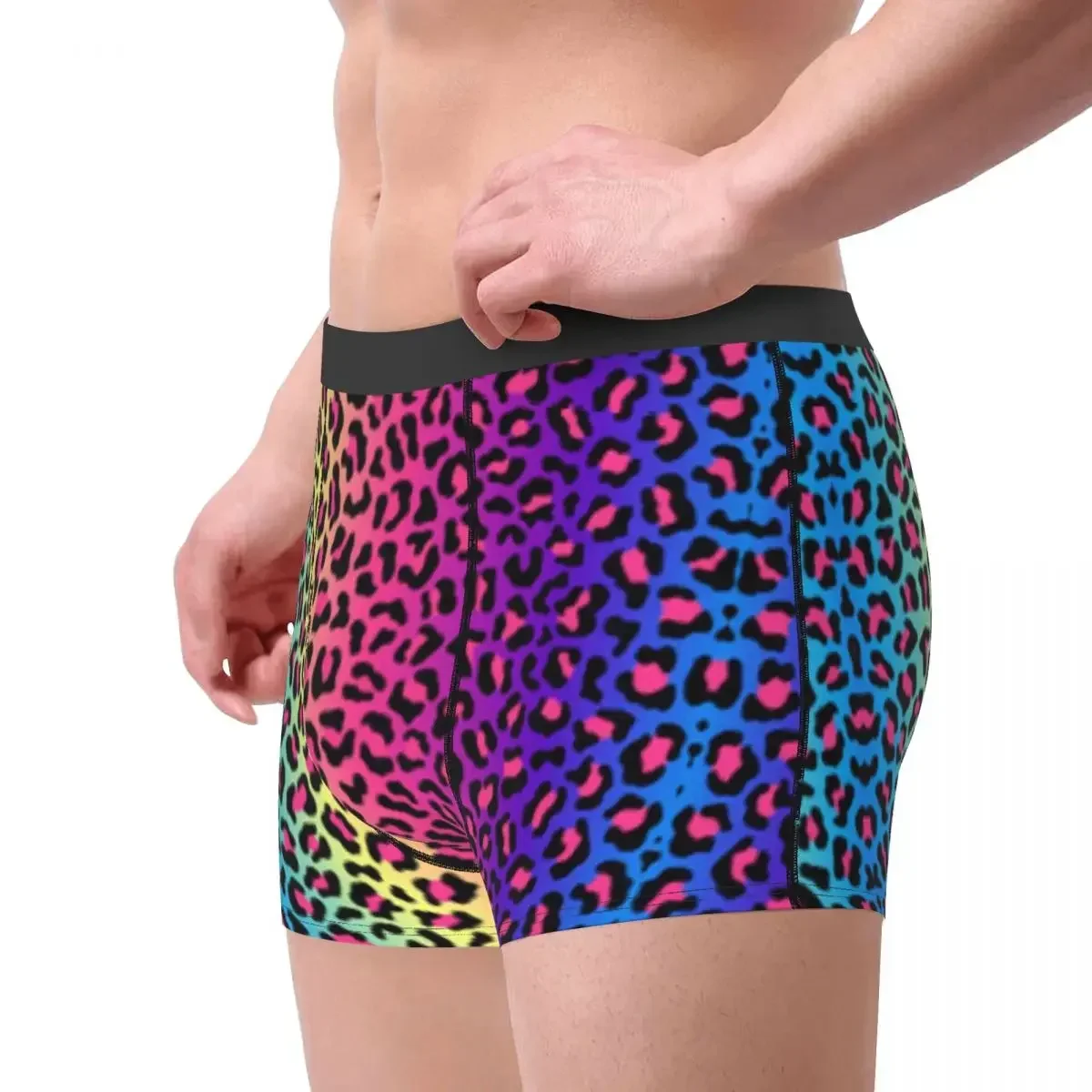 Rainbow Animal Leopard Boxer Shorts For Homme 3D Print Spots African Animal Fur Underwear Panties Briefs Breathable Underpants