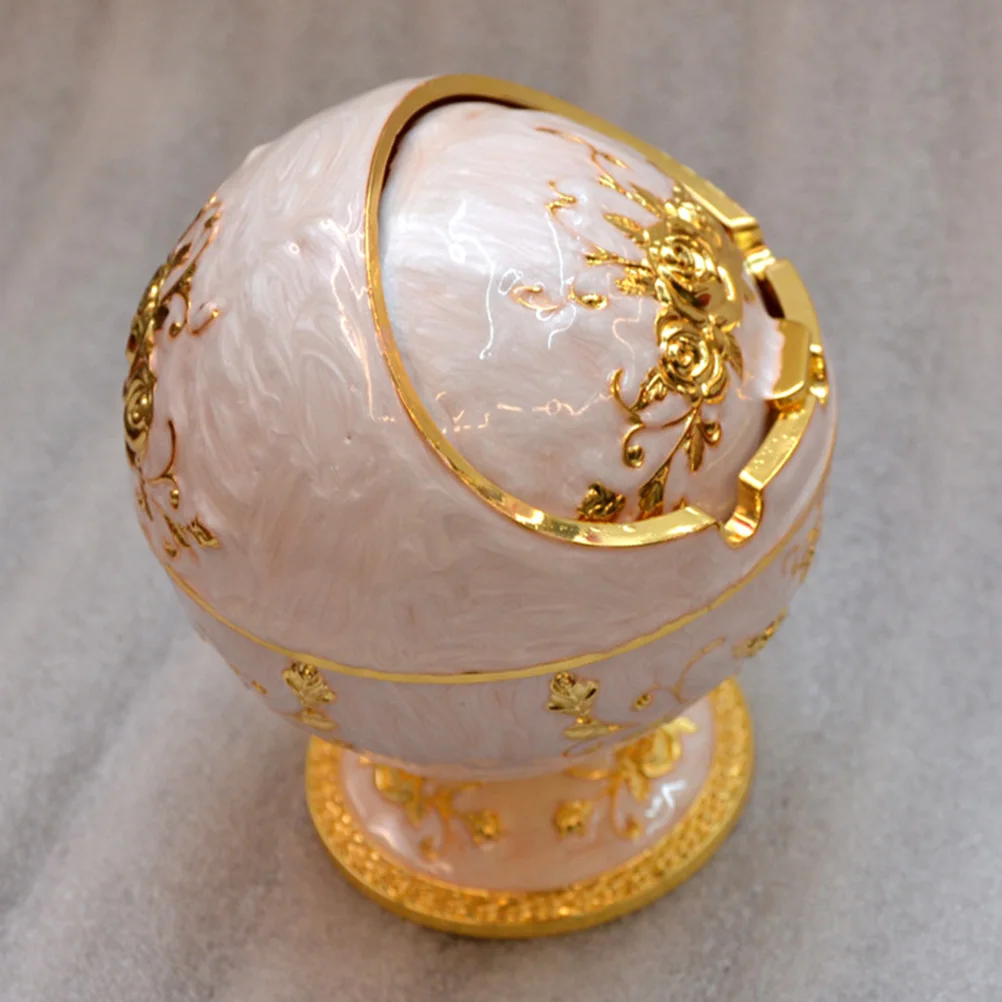 

1Pc -Cover Alloy Ashtray Retro Golden Dustproof Decorative for Home Hotel Office Party Festival