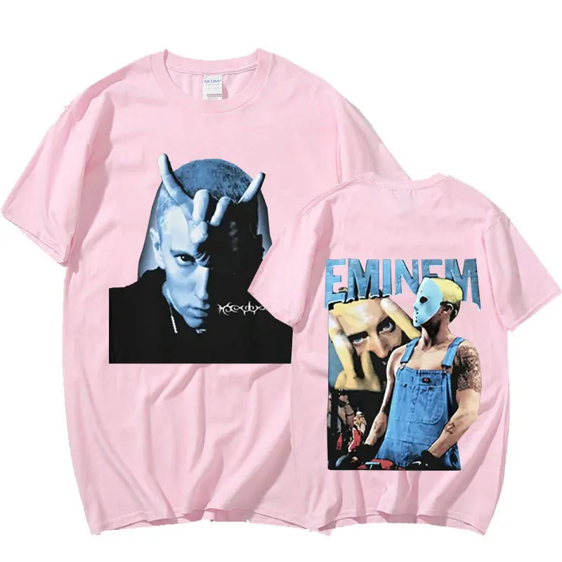 Hip Hop Rapper Eminem Slim Shady T-shirts Vintage High Street T Shirt Men Women Harajuku Tee Shirt Oversized Streetwear Unisex