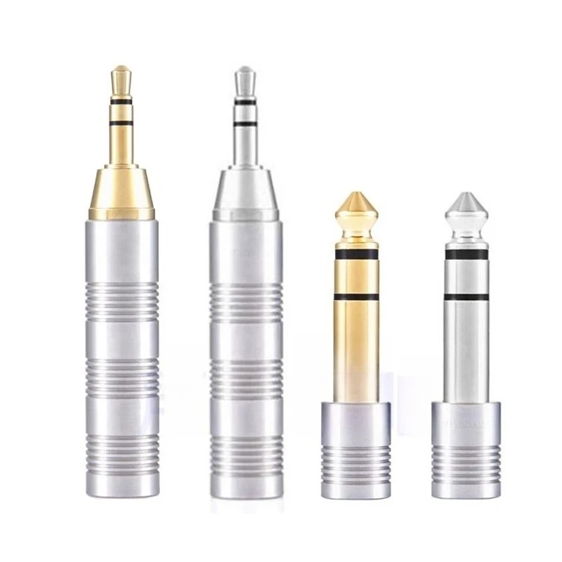 6.3 إلى 3.5 مطلي بالذهب، مطلي بالروديوم، ألياف الكربون 3.5 إلى 6.3 محول قابس سماعة الأذن