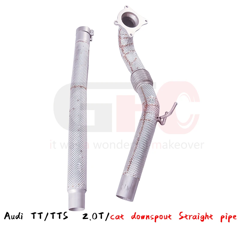 Suitable for Audi TT/TTS catless downpipe, 304 stainless steel high performance exhaust pipe exhaust system 