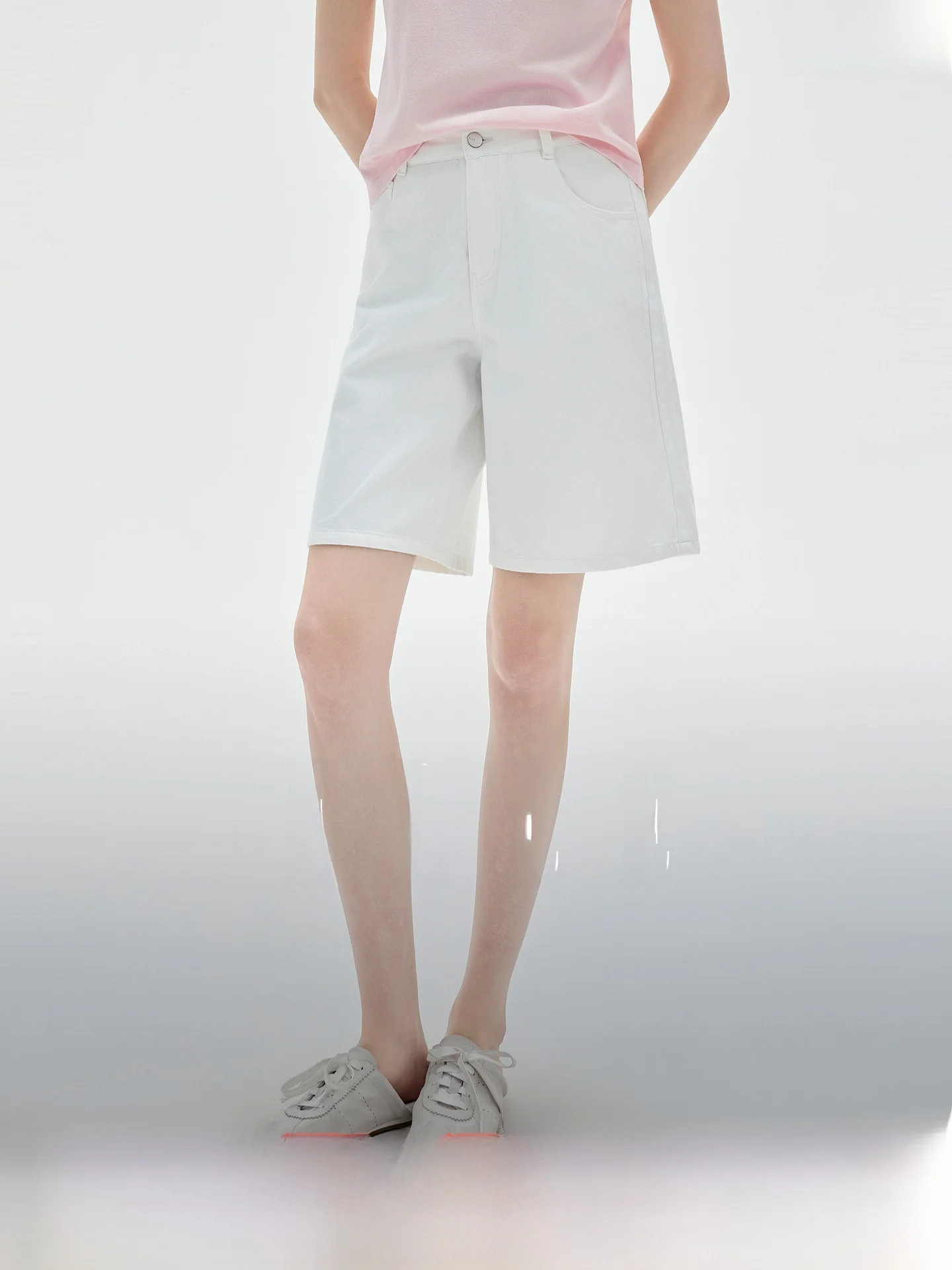 

Elle Retro Washed Denim Jeans Women's Summer New Style Casual Slim Straight Short Pants Cotton Soft Comfortable Commute Wear