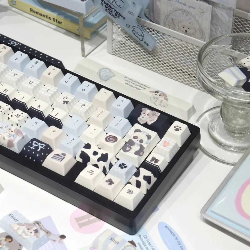 Oreo Çerez Tema Klavye Tuş Seti 139key Özelleştirme PBT Sevimli Retro Kız Klavye Kapağı Kiraz Profili Klavye Tuş Mekanik Klavye Hediye için