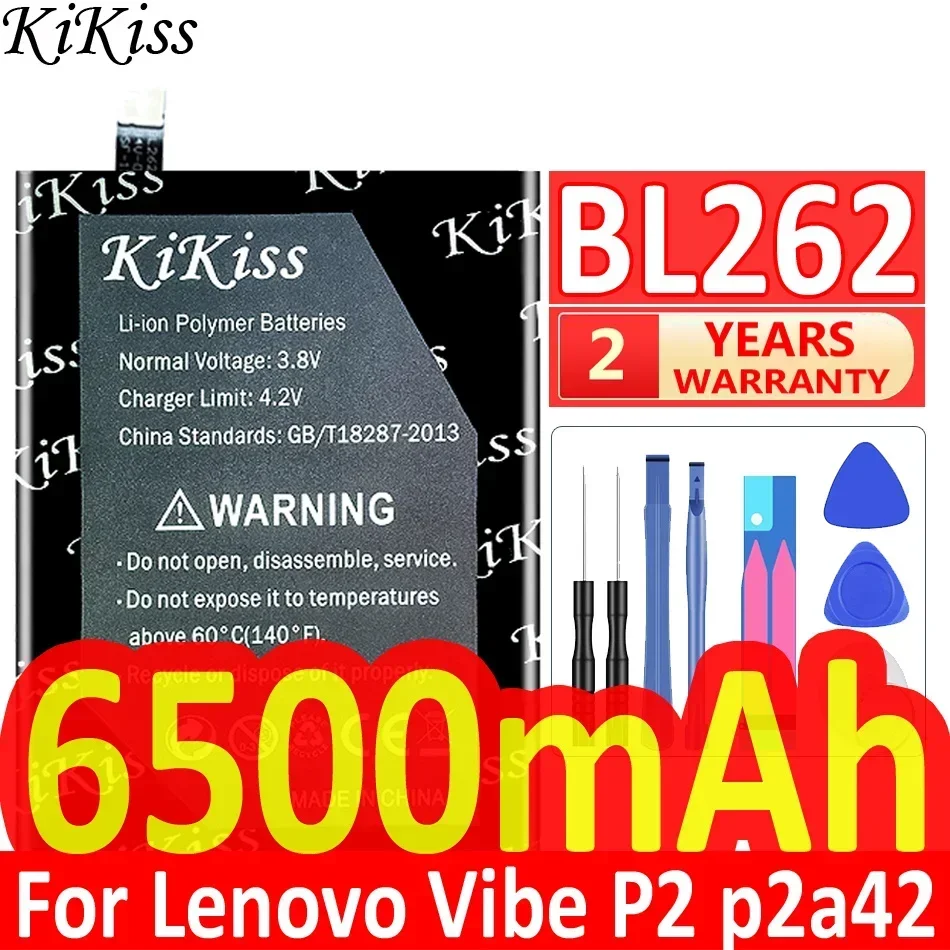 High Capacity 6500mAh Battery BL262 for Lenovo Vibe P2 VibeP2 P2a42 P2a40 P2c72 BL 262 BL-262 Mobile Phone Replacement Batteria