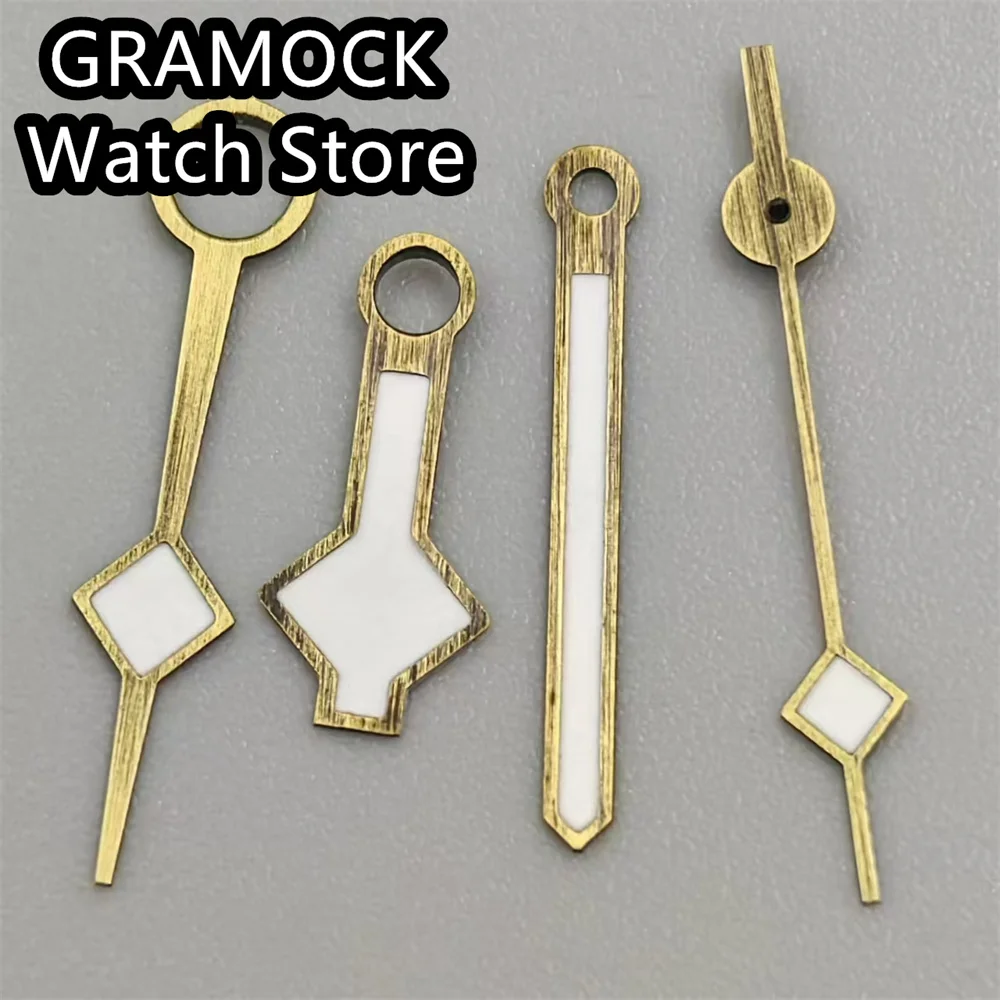 GRAMOCK Watch Hands Vintage Retro Bronze Watch Hands Green Luminous for NH34 Movement GMT Needles