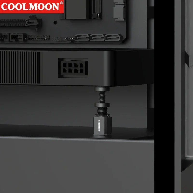 COOLMOON Suporte de placa gráfica espiral telescópica com base magnética para chassi ATX M ATX ITX