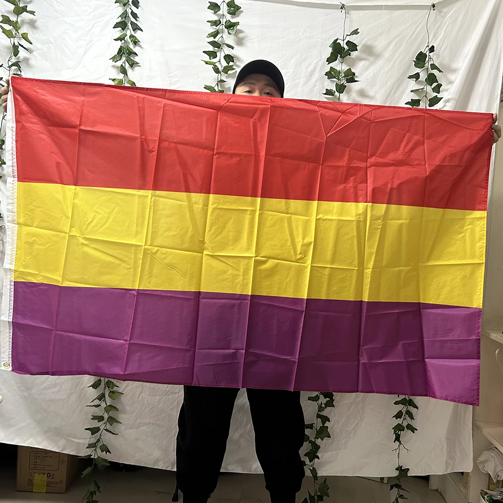 （TIKI FLAG）Flag of the Second Spanish Republic 90X150CM Second Spanish Republic Flag Spain National hanging Banner