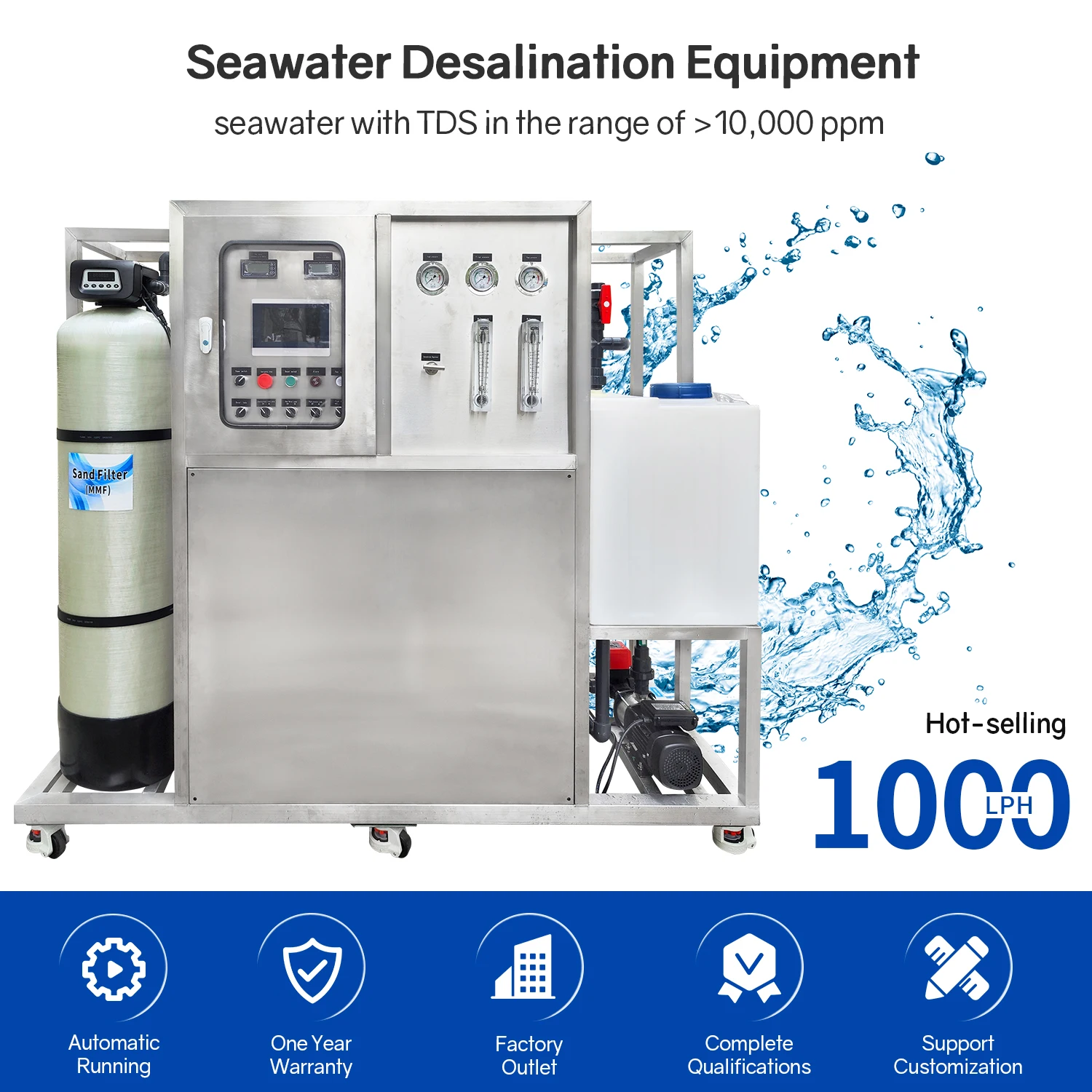 220V Boat Desalination System Seawater to Drinking Water Converter Pump Core Component for Salt Water Sea Water Desalination