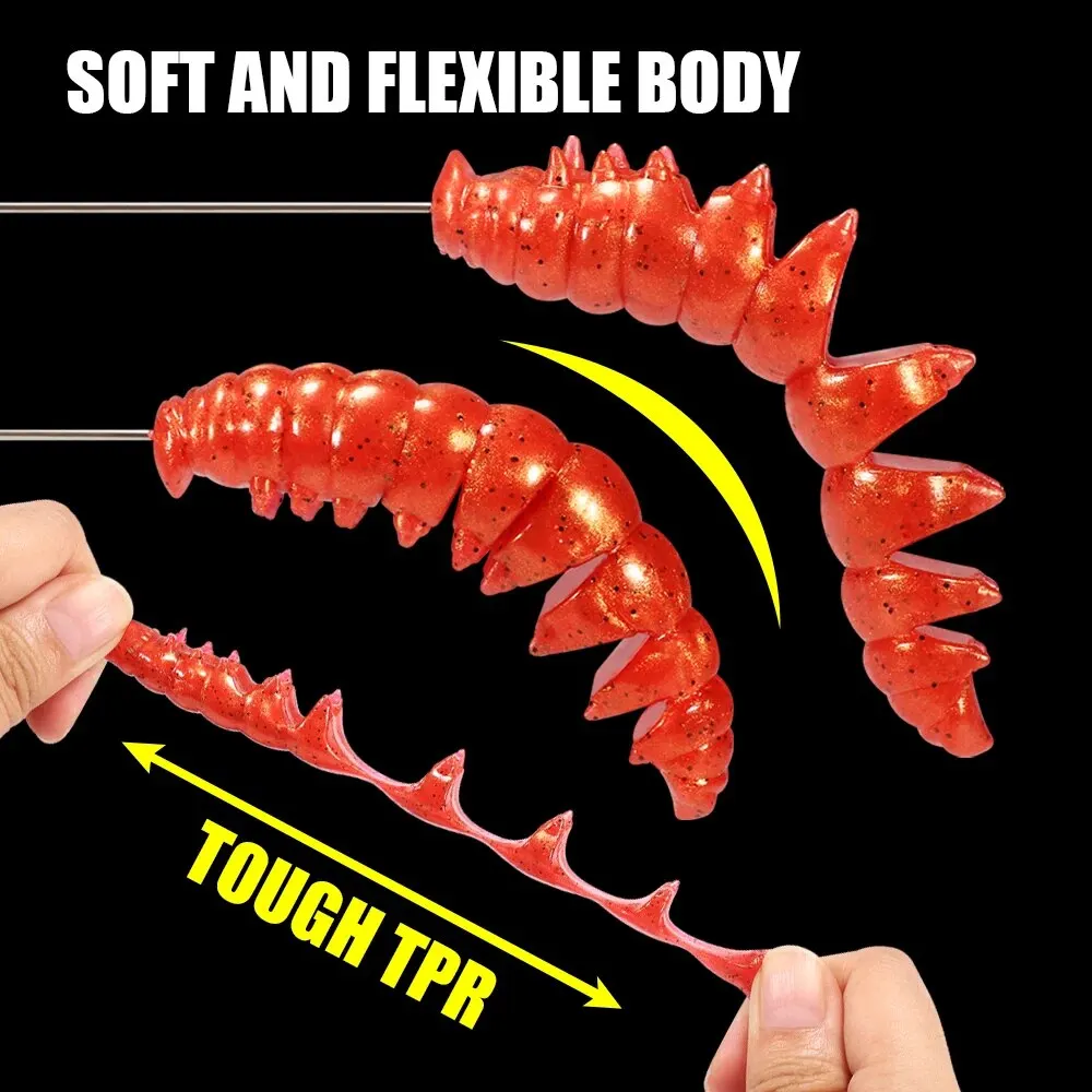 Spinpoler Poor Worm Soft Bait TPR Segement Body Floating Freshwater Saltwater Bass Trout River Sea Dropshot Ned Fishing Tackle image 5