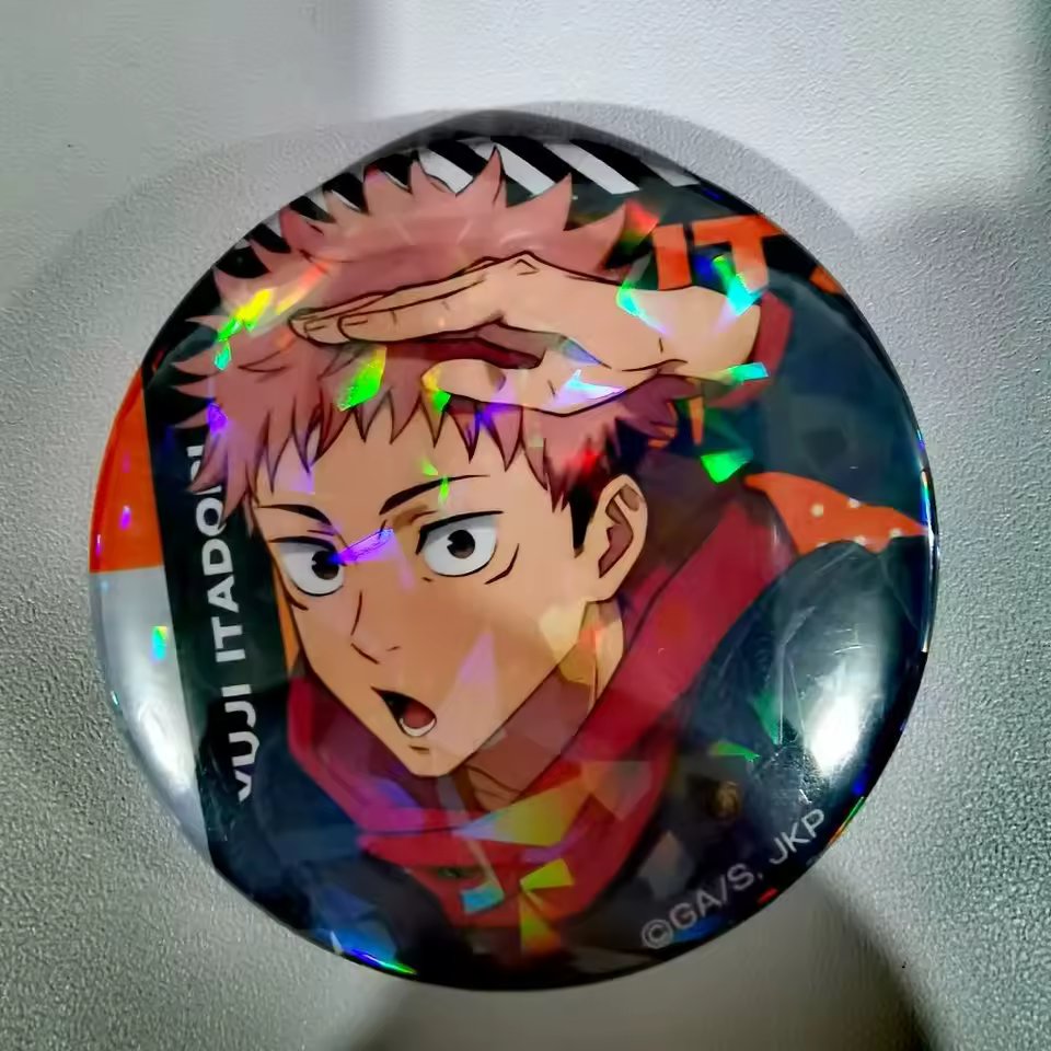 Jujutsu Kaisen Tinplate Badge Anime Peripheral Products Satoru Gojo Geto Suguru Yuji Megumi Srooftop Edition Original Iconic Srooftop Scene Artwork - product feature