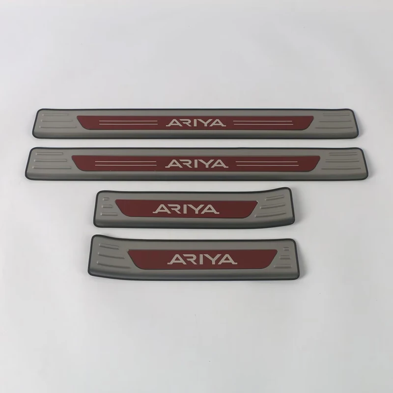 For Nissan Ariya 2024 2023 2022 2021 Door Sill Scuff Plates Steel Protector Anti-slip 3d Sticker 4pcs Auto Parts Car Accessories