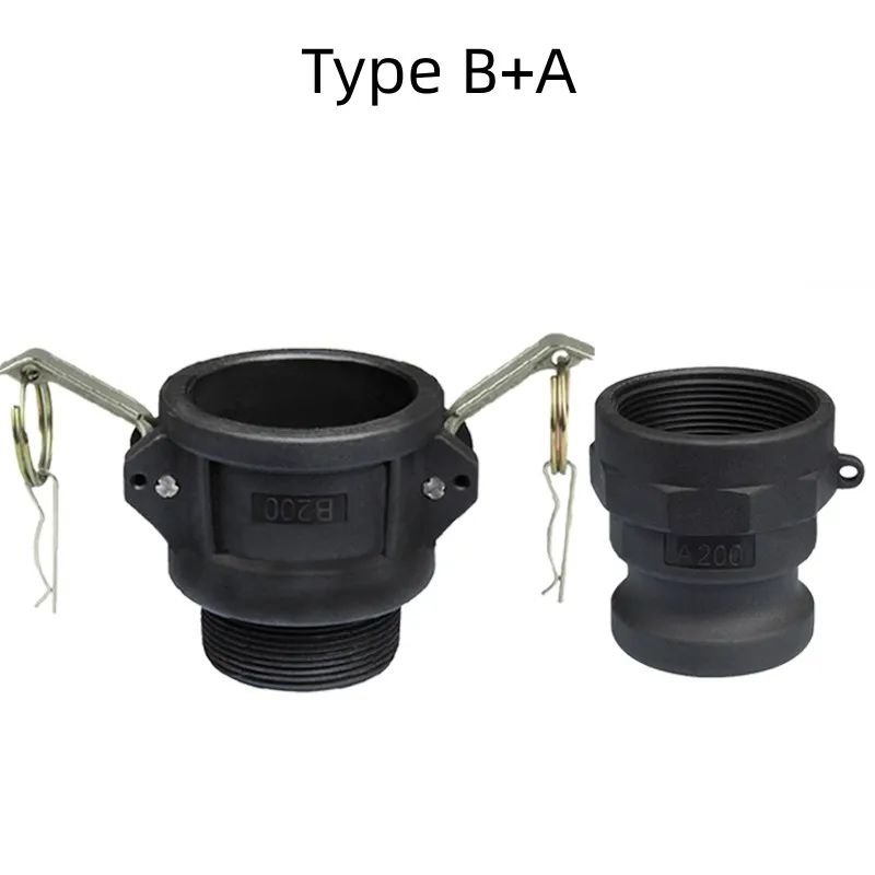 DN15 To DN50 PP Camlock Coupling Plastic Fitting Adapter MPT FPT Barb Quick Disconnect  Combination Set Type B+A DC+E D+F  D+A