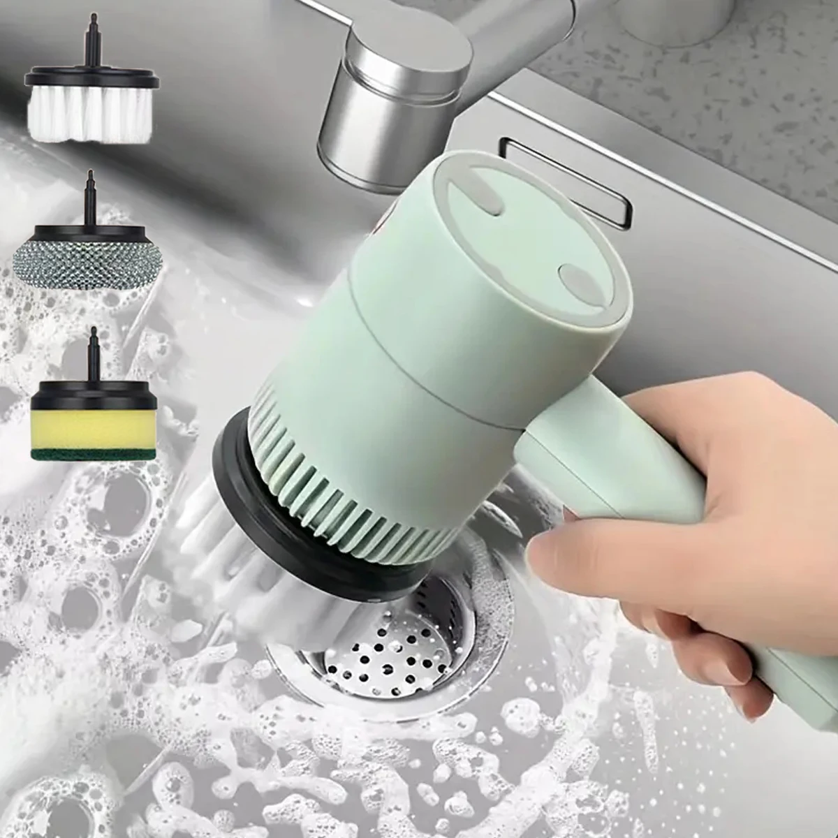 1pc Electric Spin Scrubber, Electric Cleaning Brush 3-in-1 Handheld Kitchen Cleaner Cordless Spin Scrubber, Power Scrubber Bathr