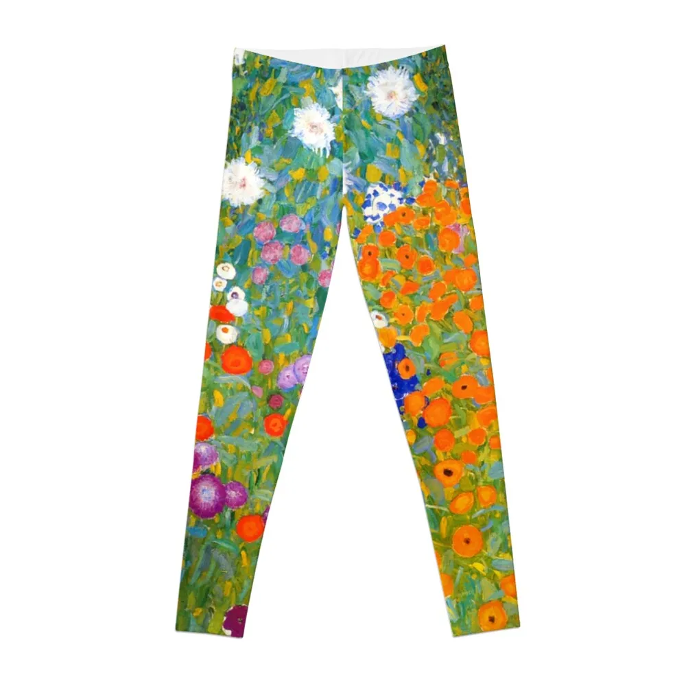 Flower Garden by Gustav Klimt Vintage Floral Leggings legging push up sportswear for gym gym sportswear woman Womens Leggings