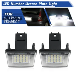 BEVINSEE 2pcs LED 라이센스 번호 플레이트 조명 시트로엥 C5 01-08 C4 그랜드 피카소 2006-2012 CANBUS 오류 없음 6500K 흰색 12V