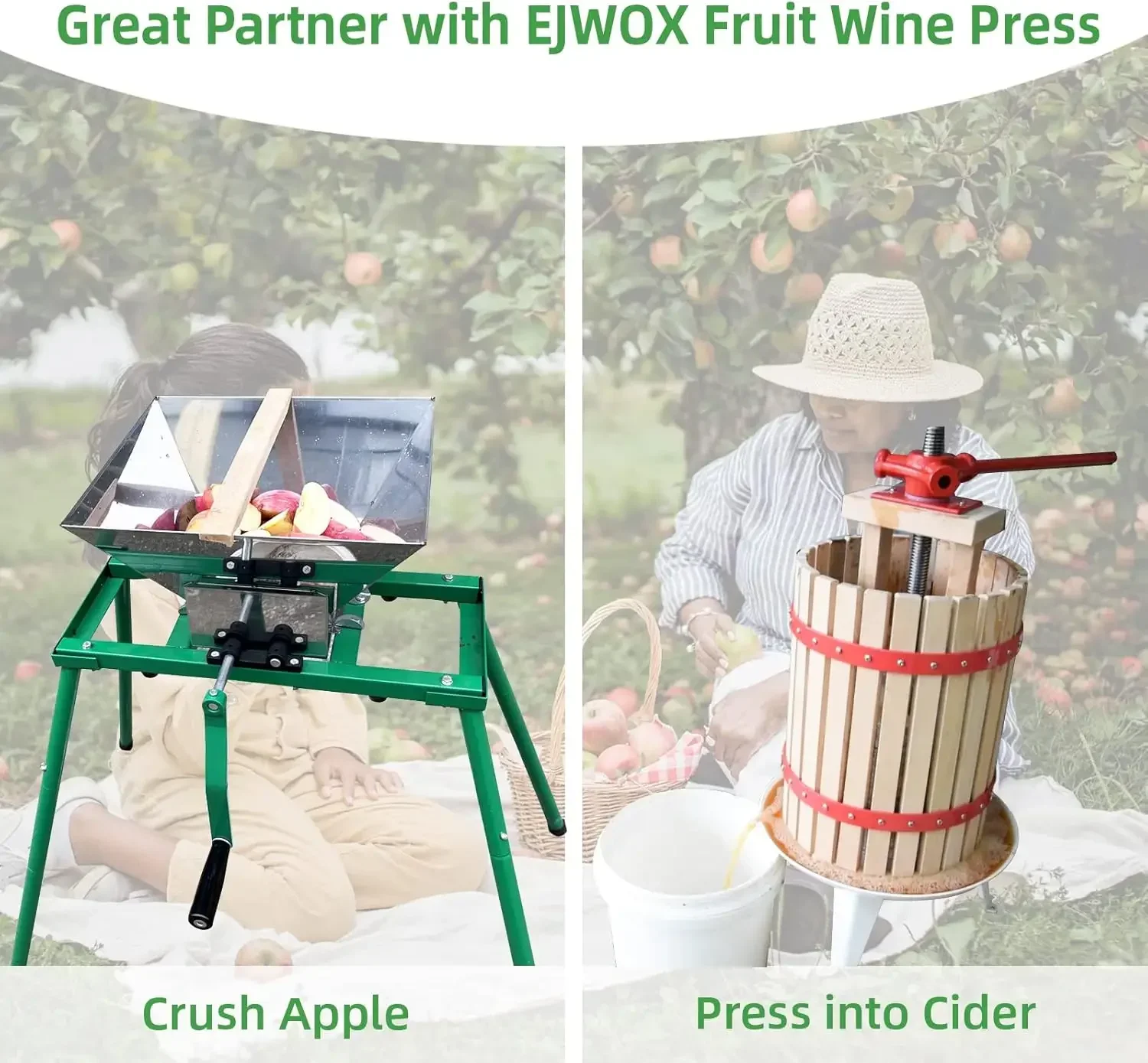 

Bestseller7 Liter Manual Fruit and Apple Crusher with Stand - Grape Press for Wine Making