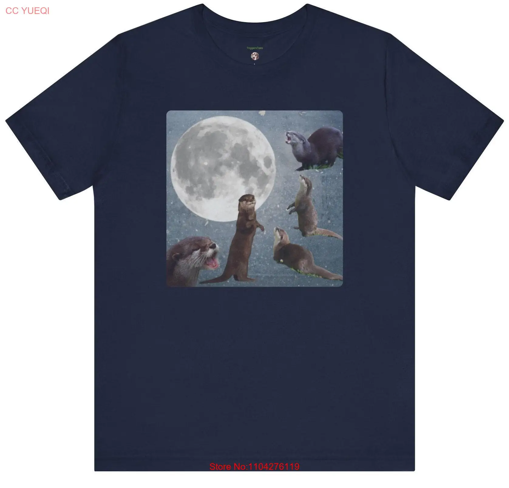 Otter Moon T Shirt Full Funny Retro Vintage Nature for Lover long or short sleeves