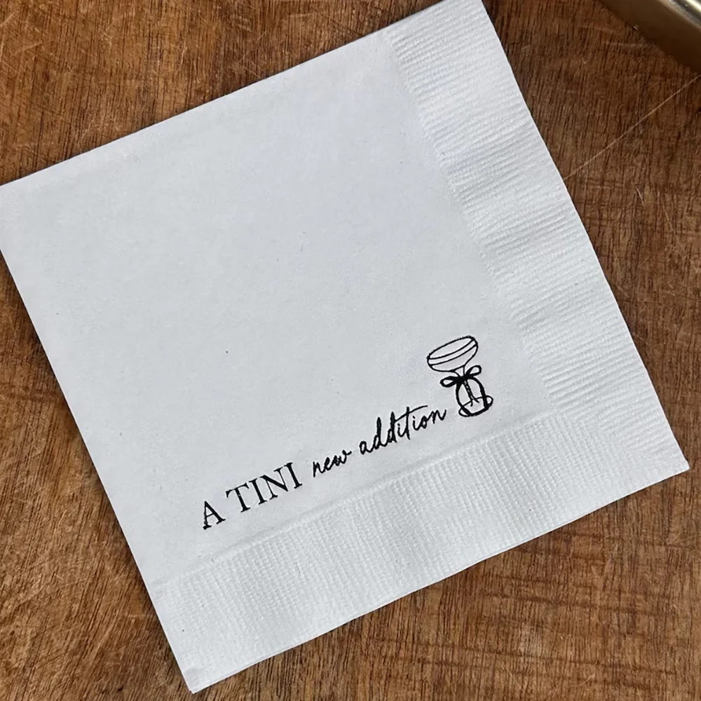 

20 Sheets A Tini New Addition Cocktail Napkins 13x13 Inch Party Dessert Napkin Good For Children Elegant Baby Shower Accessories