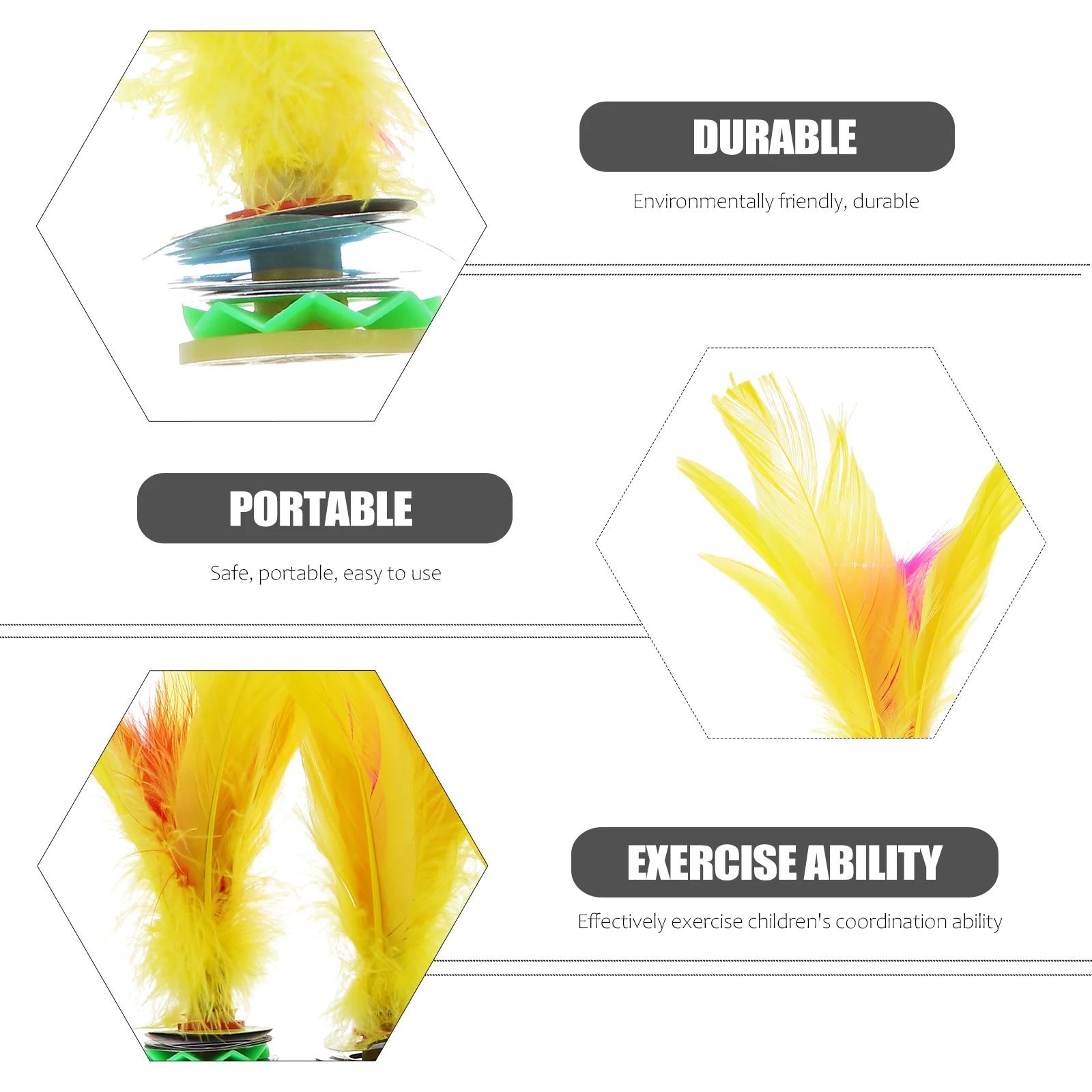 

5 Pcs Colored Lotus Shuttlecock Kids Kick Fitness Toy Outdoor Game Foot Goose Kicking