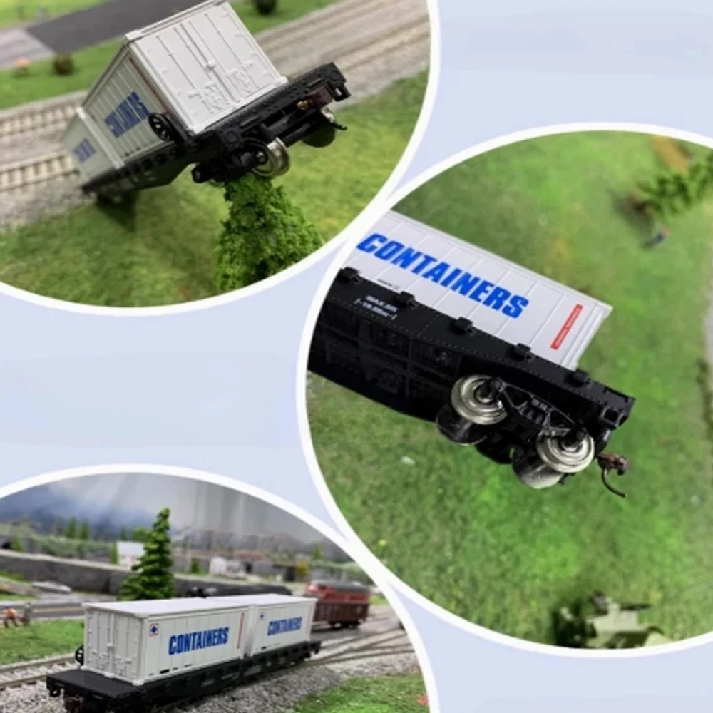 HO Scale 1/87 ของเล่นรถไฟ 95019 Cargo คอนเทนเนอร์ขนส่ง Flatbed Track ชุดรถไฟชุดบรรจุอย่างสวยงามของเล่นเด็กของขวัญ