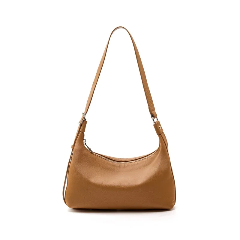 

Модная женская сумка-хобо, универсальная сумка из натуральной кожи, высококачественная сумка через плечо, простая сумка-кроссбоди, сумка-пельмень.