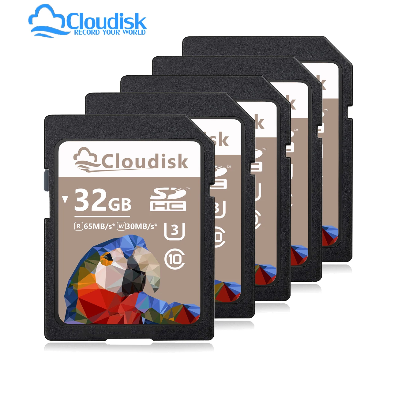 Cloudisk 5Pack Camera SD Card 32GB 64GB 128GB SDXC U3 V30 Flash Memory Card 16GB 8GB 4GB SDHC Class10 UHS-I For Car DV SLR