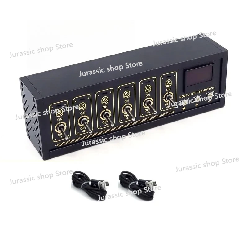 

NovelLife KG-1/KG-2 6-Channel USB Switch OLED Screen Retro USB Extender Hub with Four Data Switch