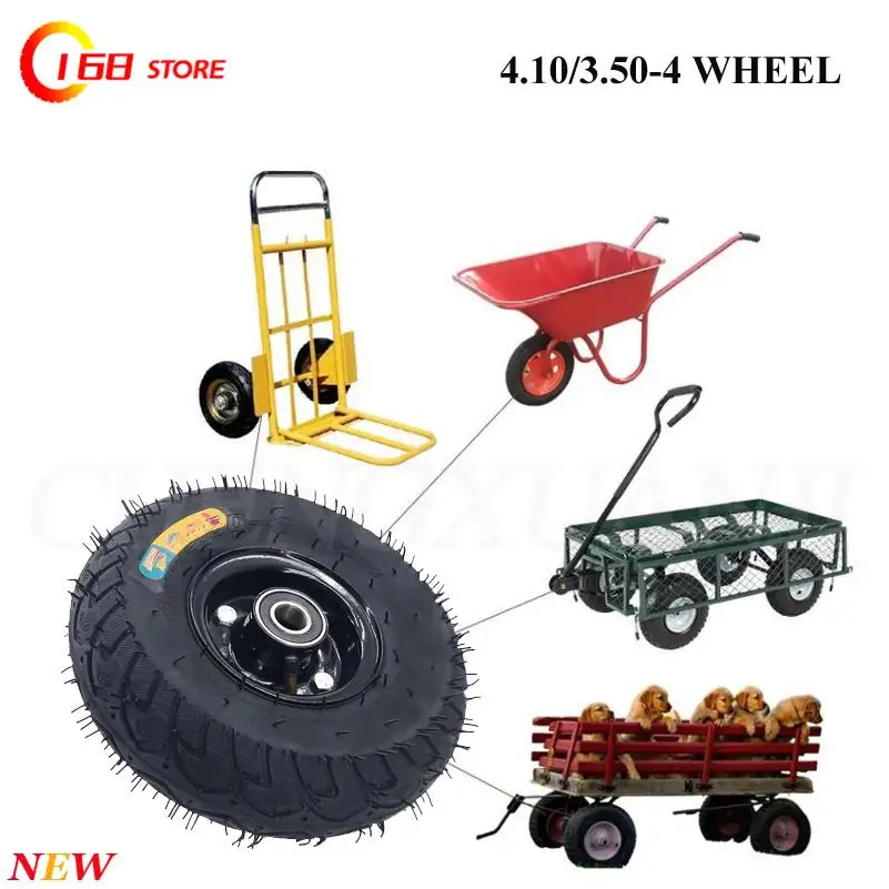 

4.10/3.50-4 Pneumatic Tyre Wheel with alloy Rim for 49cc Mini Quad Dirt Bike Scooter ATV Buggy