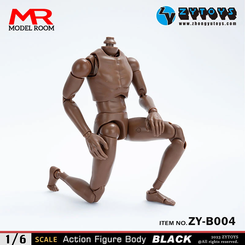 ZYTOYS ZY-B001 B002 B003 B004 1/6 Male Wheat Black Joint Body 25.5cm Male Soldier Narrow Wide Shoulder Flexible Action Figure