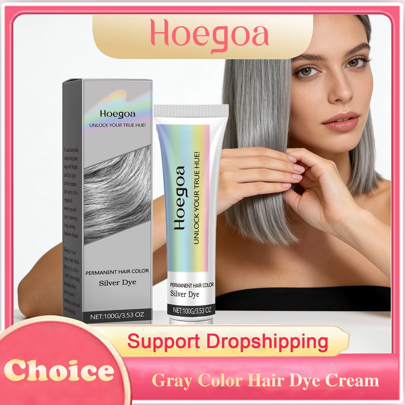 

Крем-краска для волос серого цвета, светло-серебристая, стойкая, для блестящего окрашивания волос, унисекс, в стиле Smoky Punk