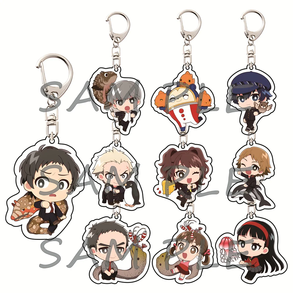 Persona 4 6cm Acryl-Schlüsselanhänger Tierpartner Chibi-Spiel Sammlerstück Taschenanhänger Auto-Schlüsselzubehör Fan-Geschenk
