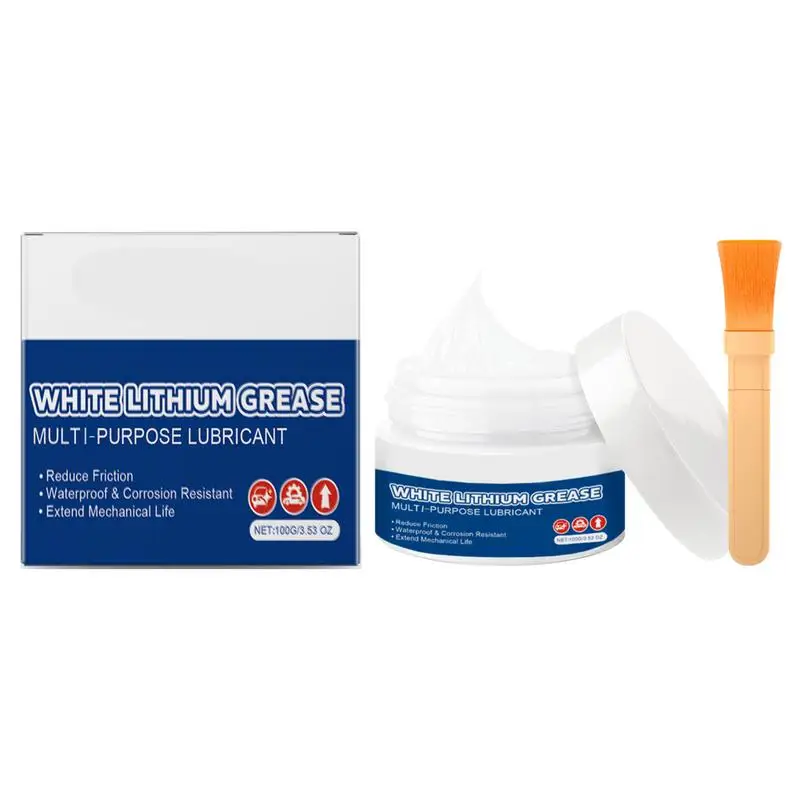 Graisse au lithium blanche pour voiture, lubrifiant avec brosse, multifonctionnel, réduction du bruit, vélo