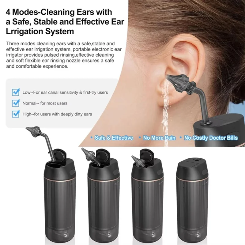 A98G-Ear Cleaner Rechargeable Water Washer Ear Cleaning Irrigation Flushing For Adults Child