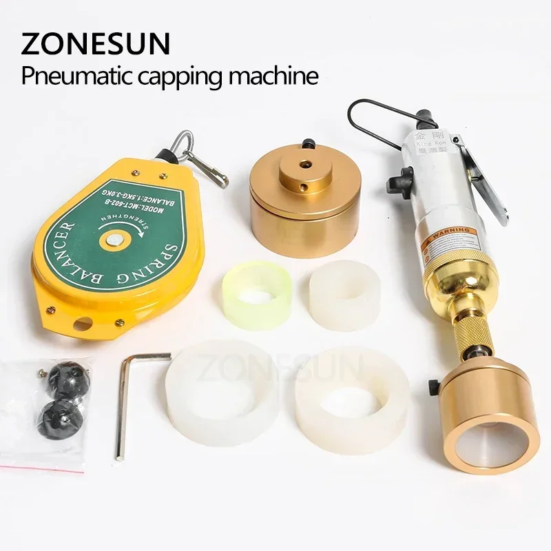 ZONESUN 10-50mm 28 29 30 31 32 38mm potente máquina taponadora neumática manual de botellas de agua y bebidas